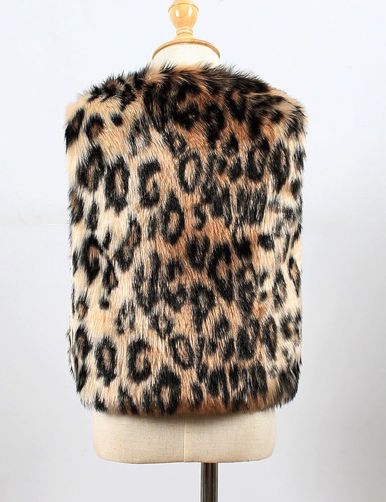 US 三軒茶屋 Fake Fur Leopard Zip Up Vest 38 US 三軒茶屋 Fake Fur Leopard Zip Up Vest 38